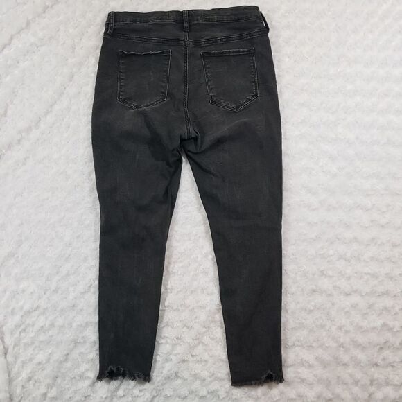 Gap inner cozy leggings destructed black size 14 32R skinny jeans - Picture 4 of 10